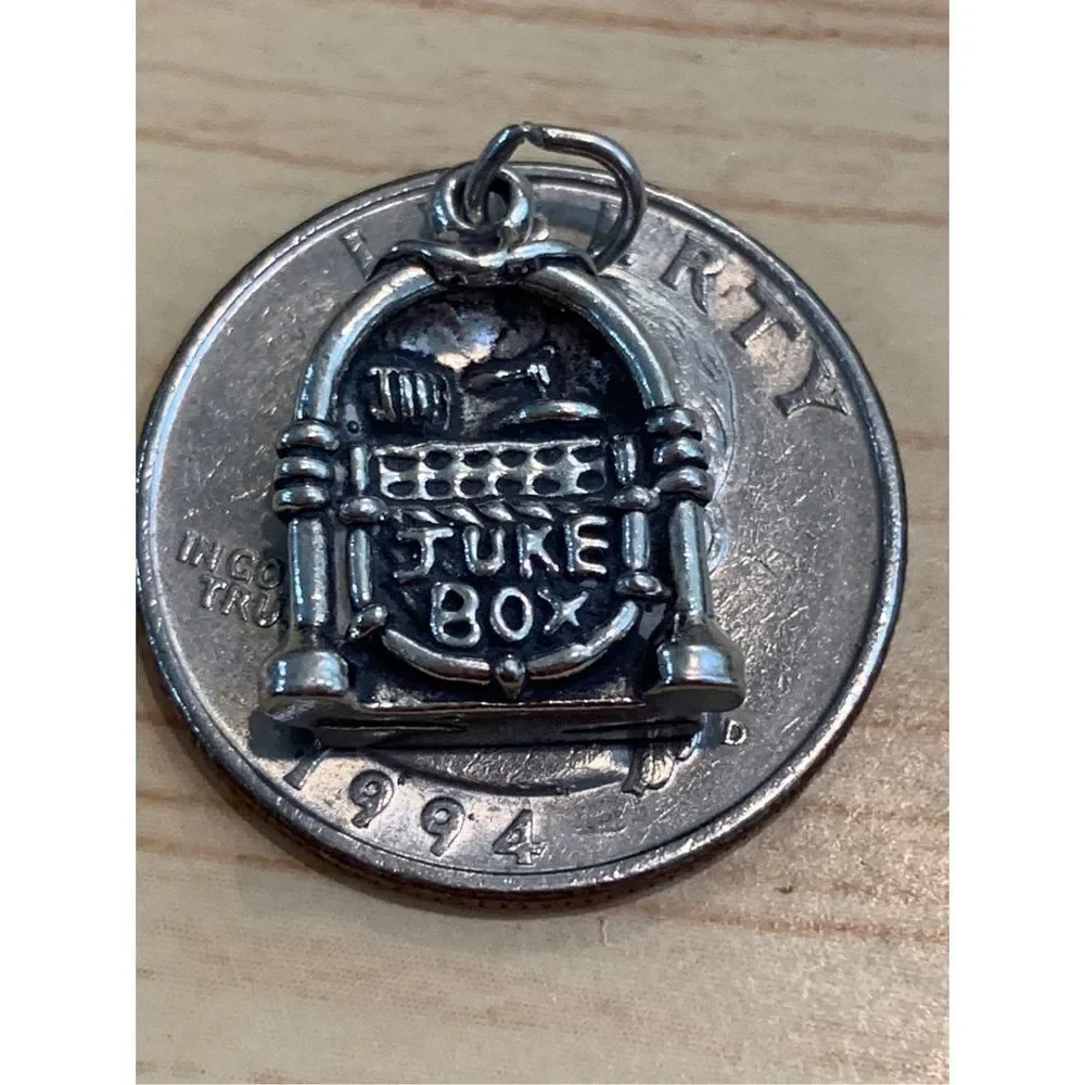.925 Jukebox Sterling Silver Jewelry Charm #music #dance